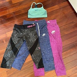 Girls Nike gently worn athletic wear, bundle pack.